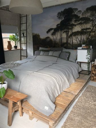 Stoer..... Een bed op pallets!